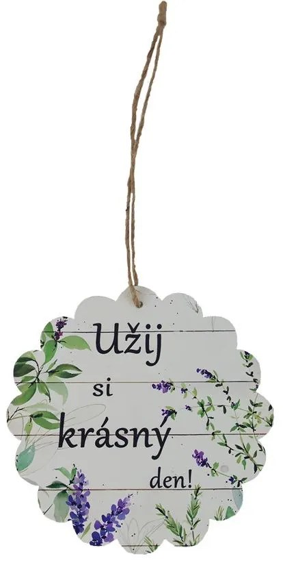 Ceduľka na zavesenie motív levandule K4611