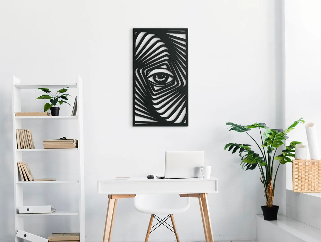 drevko Drevený obraz na stenu Zebrie oko Rozmer obrazu: 44,5 x 25 cm, Farba dekorácie: Čierna