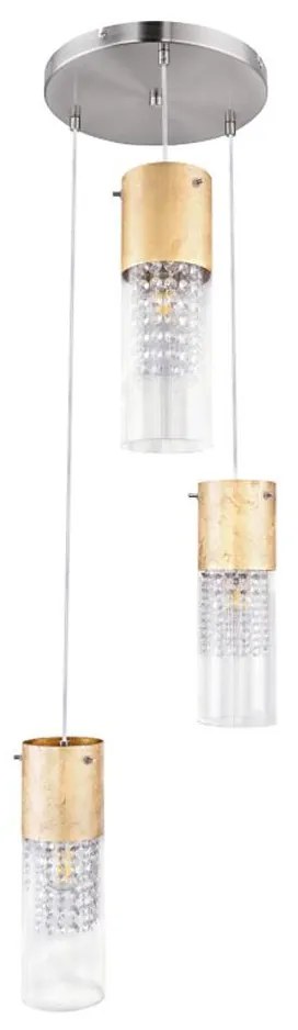 Globo 15908-3G - Luster na lanku WEMMO 3xE27/60W/230V pr. 30 cm zlatá 15908-3G