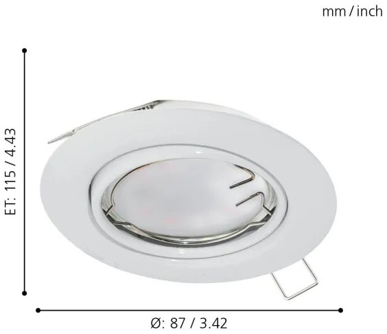 Eglo 94406 - SADA 3x LED Podhľadové svietidlo PENETO 3xGU10-LED/5W/230V