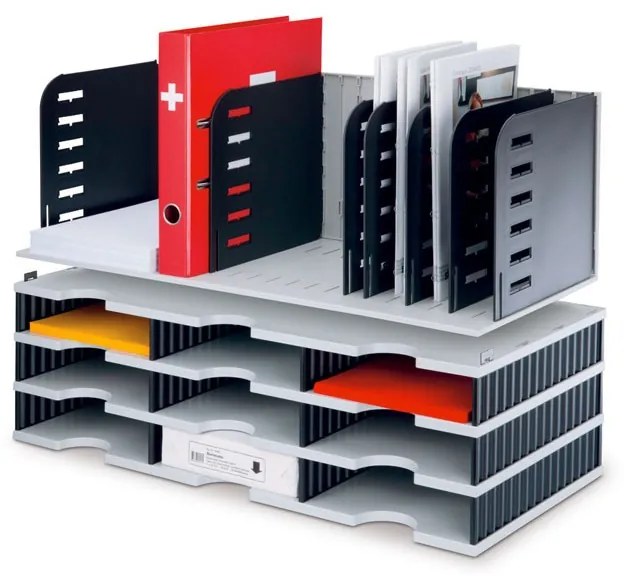 Triediace moduly, 8 prepážok a 9 priehradok, čierna