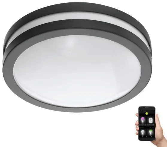 Eglo 33571 - stmievateľné LED kúpeľňové svietidlo LOCANA LED/14W/230V IP44 antracit