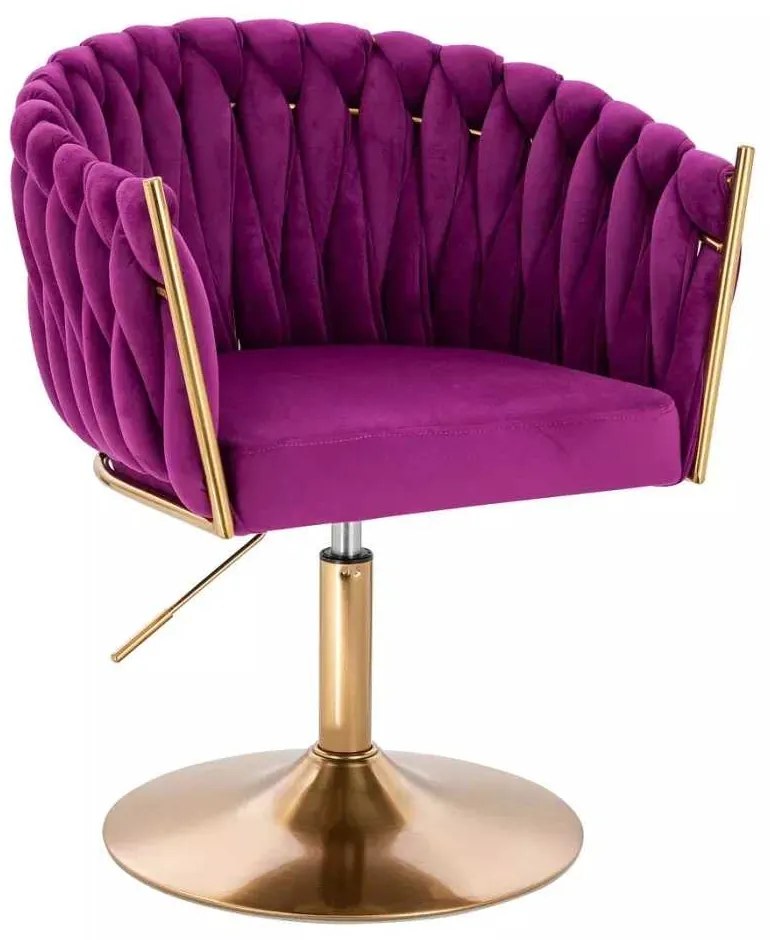 LuxuryForm DESIGN Kreslo NORDEN VELUR na zlatom tanieri - fuchsia