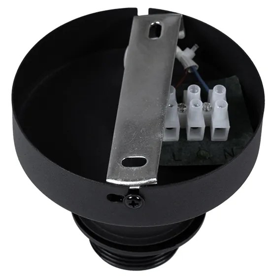 Orientálna nástenná lampa čierna bambus - Pua