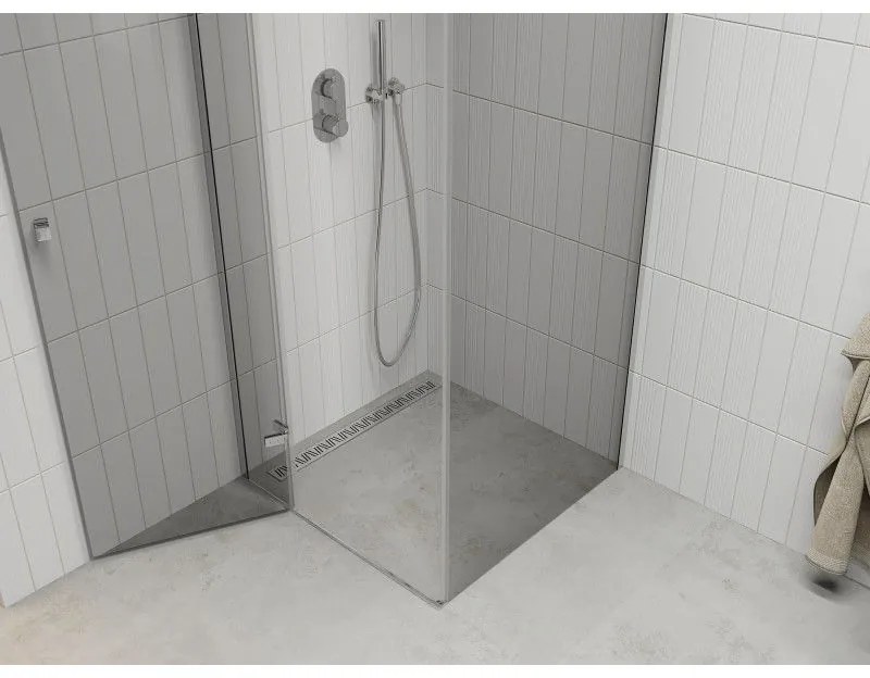 Mexen Roma, sprchovací kút 80 (dvere) x 80 (stena) cm, 6mm číre sklo, chrómový profil, 854-080-080-01-00