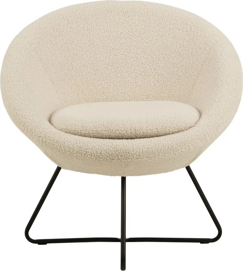 Krémovobiele kreslo z umelej vlny Actona Center