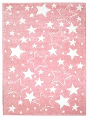 Dekorstudio Detský koberec BEAUTY ružové hviezdy Rozmer koberca: 140x200cm