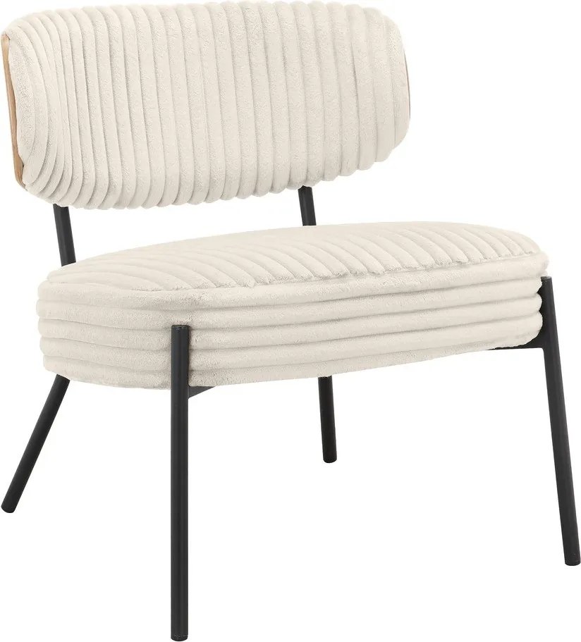 Krémovobiele menčestrové kreslo s podnožkou Jerry – Støraa