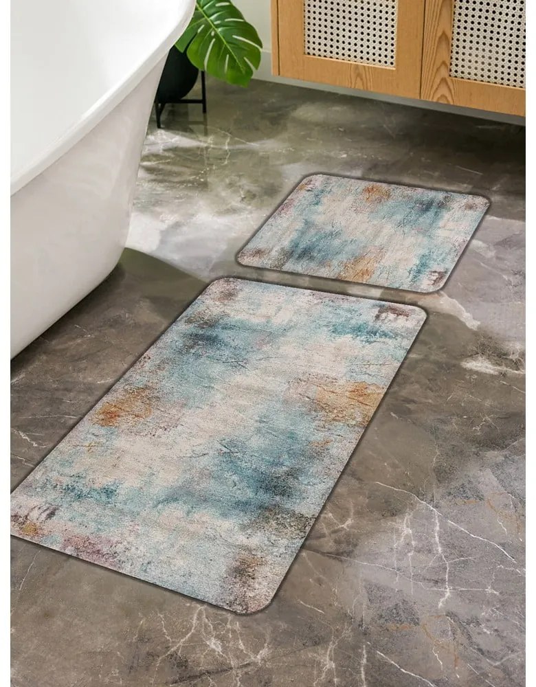 Modro-sivé kúpeľňové predložky v súprave 2 ks 60x100 cm – Mila Home
