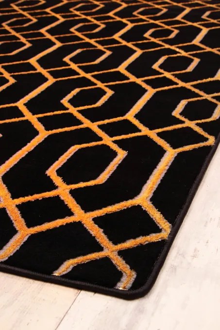 Koberec Diamond K4427G BLACK / GOLD Tyro