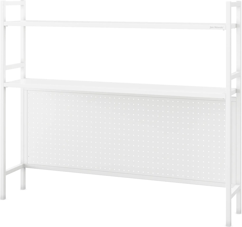 Kovový nadstavec na písací stôl WENDY, 1150 x 980 x 220 mm, biely