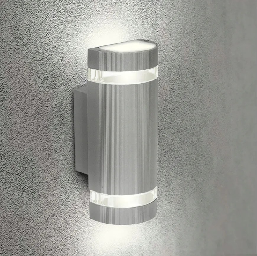 LEDLUX LED vonkajšie strieborné - 2 x GU10 - 230V - BRG2464