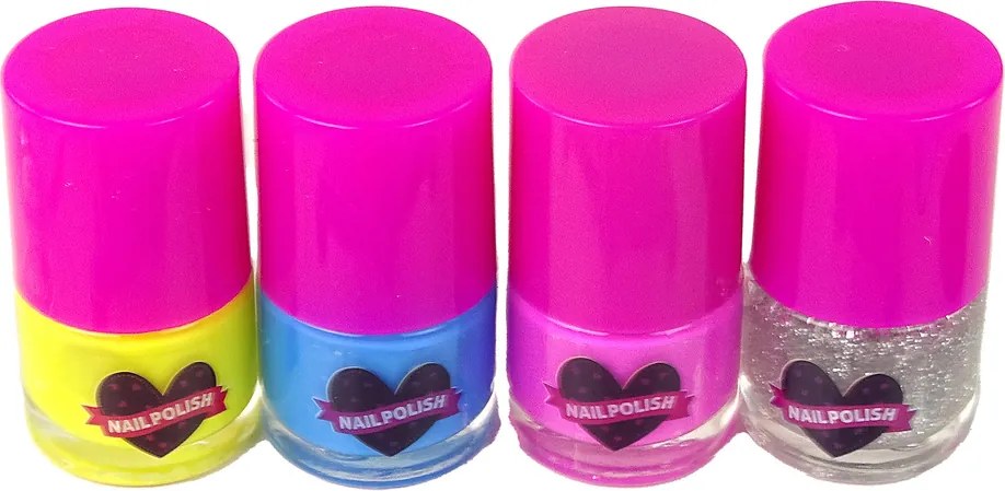 LEAN Toys Súprava na maľovanie nechtov v puzdre s ružovými trblietkami