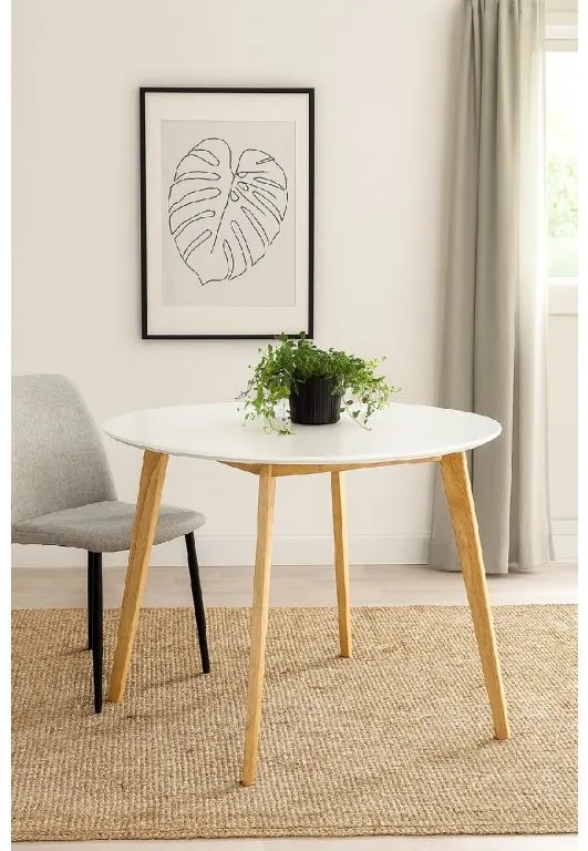 Noela Okrúhly škandinávsky jedálenský stôl SCANDINAVIA 105 biely