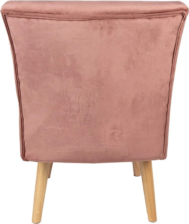 Ružová zamatová jedálenská stolička / kresielko - 51*58*76 cm