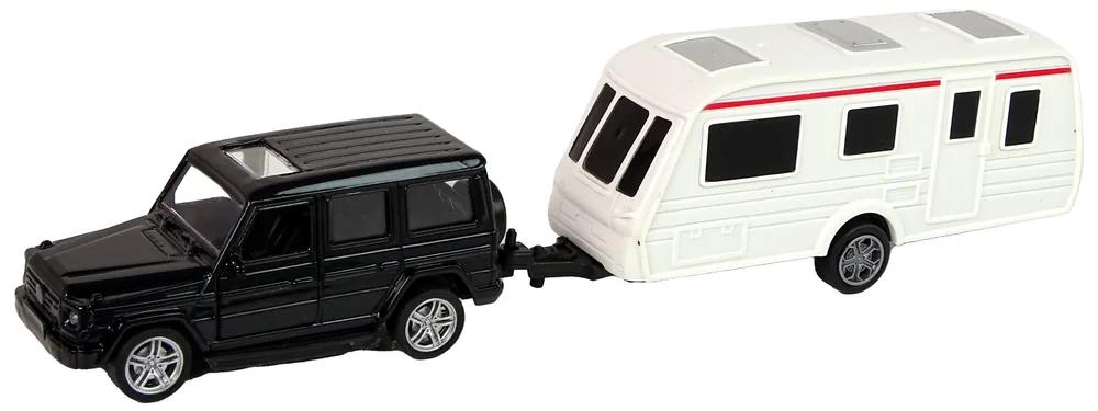 Lean Toys Súprava vozidla Jeep a Caravan