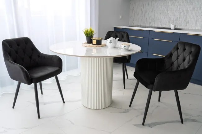 Jedálenská stolička ATLANTA zamatová, čierna