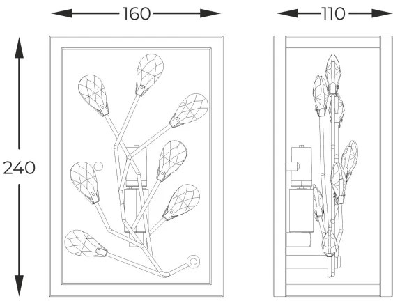 Zuma Line W0578-01A-B5TF - Nástenné svietidlo SPRING 1xG9/33W/230V čierna/zlatá