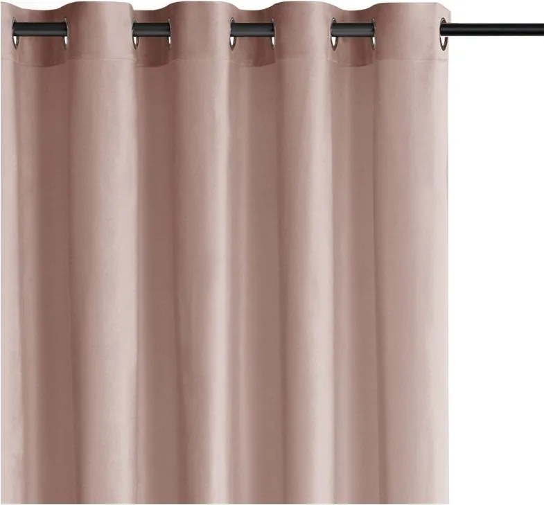 Svetloružový zamatový dimout záves 530x300 cm Velto – Filumi