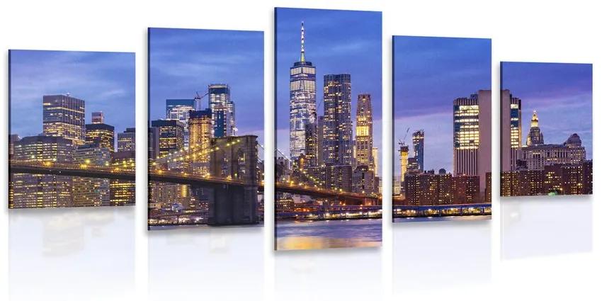 5-dielny obraz most v Brooklyne Varianta: 100x50