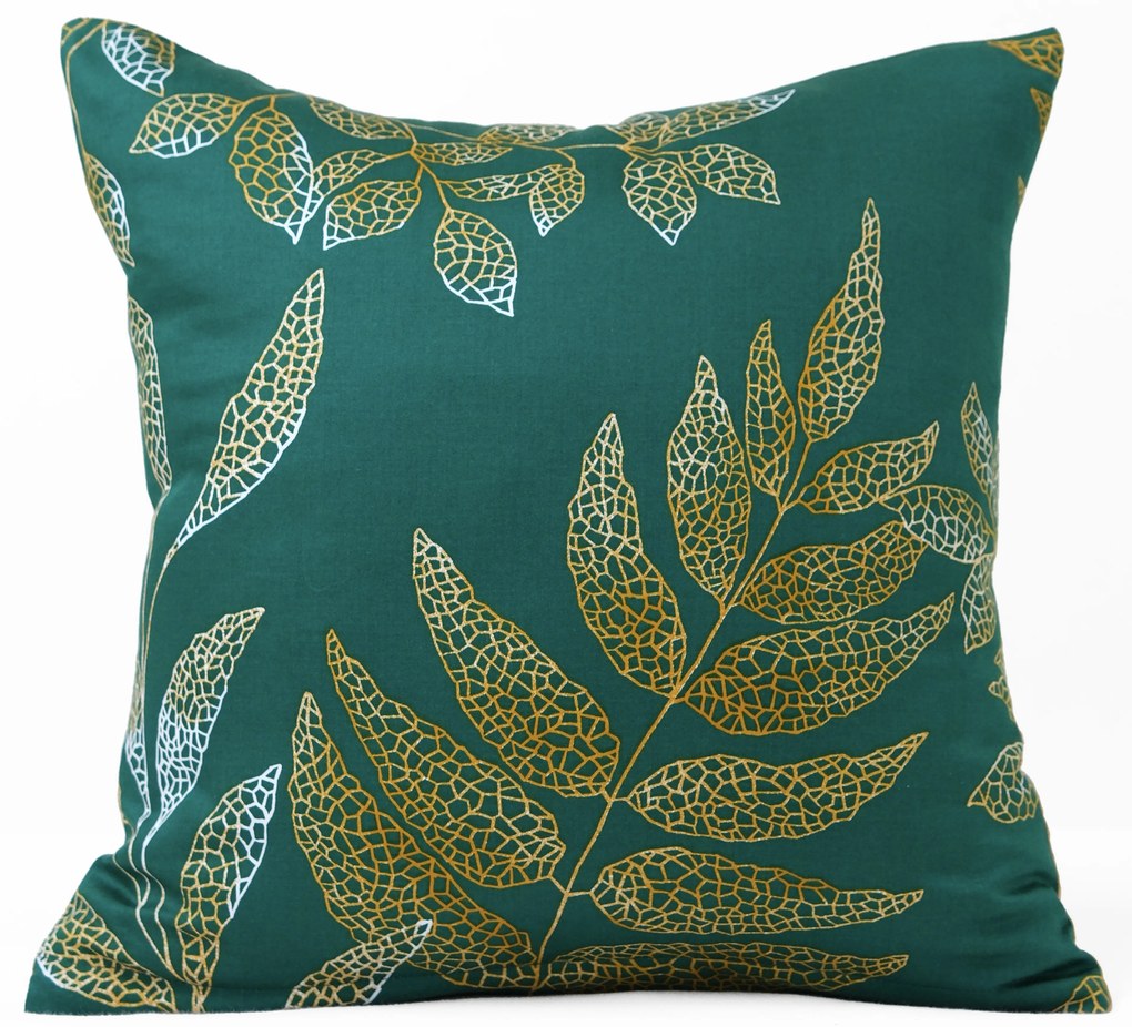 Saténová obliečka na vankúš 40 x 40 cm - Gabriela tmavo zelená