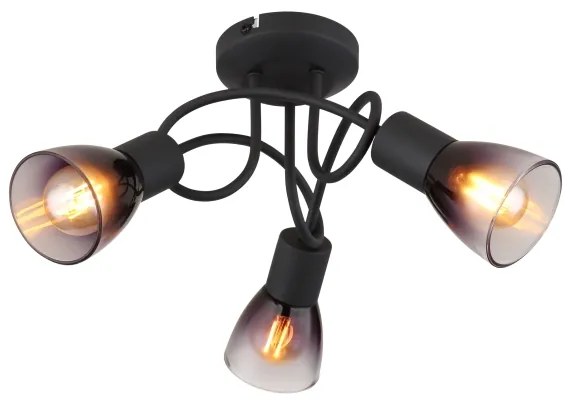 Globo 54312-3D - Prisadený luster SATELLA 3xE14/25W/230V čierna