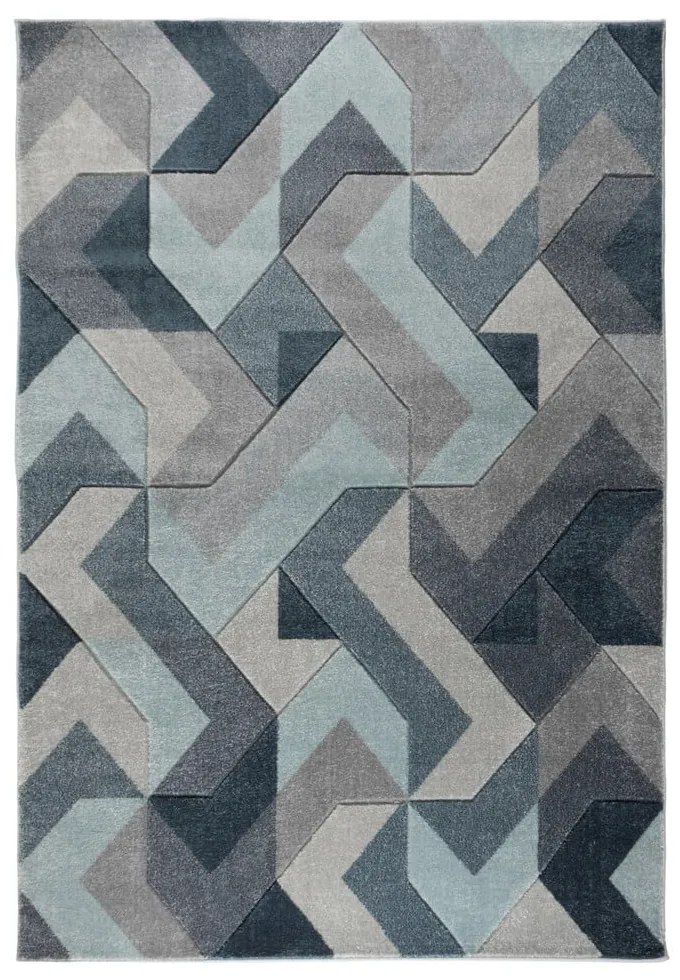 Modro-sivý koberec Flair Rugs Aurora, 200 x 290 cm