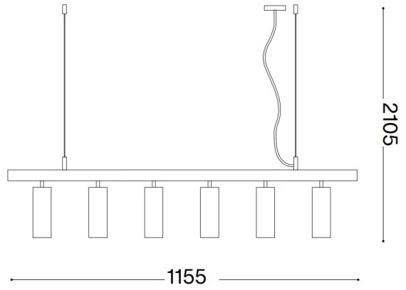 Ideal Lux - LED Luster na lanku DYNAMITE 6xGU10/7W/230V CRI 90 biela