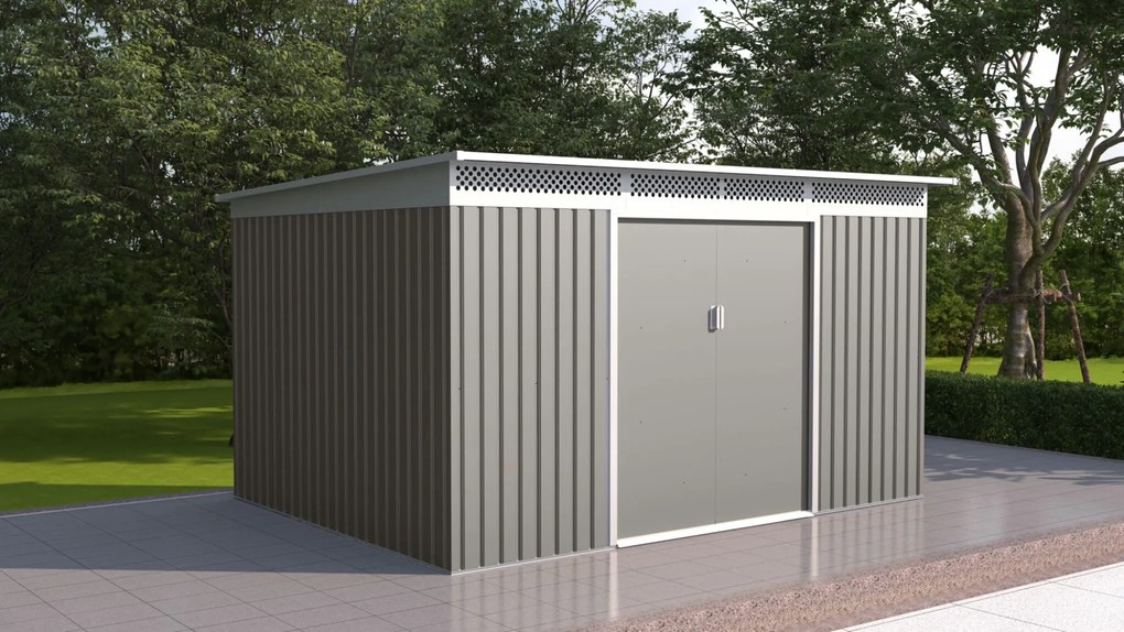 Záhradný domček G21 GRAH 915 - 340 x 269 cm, metalický šedý