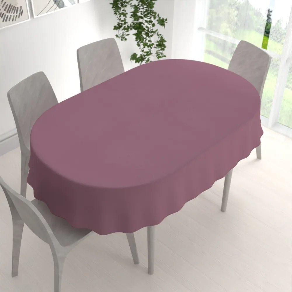 Biante Veľký dekoračný oválny obrus BKU-103 Lila 200x240 cm