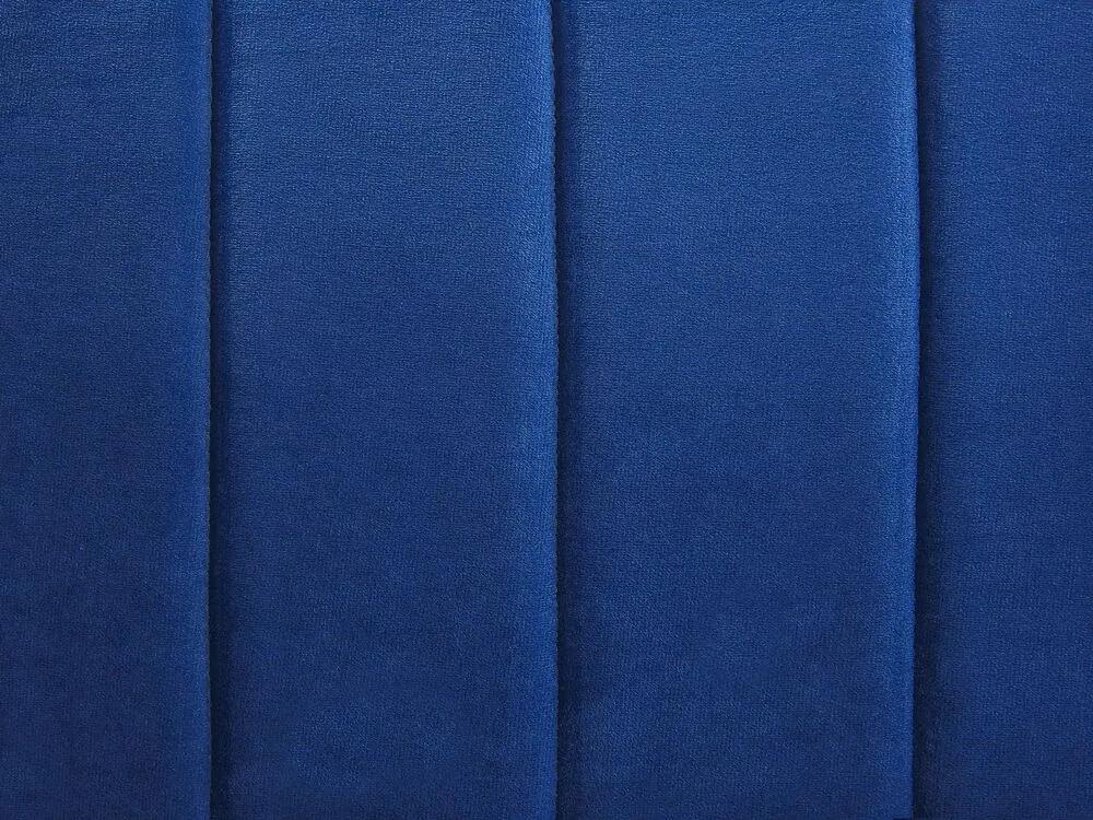 Zamatová rohová pohovka ľavostranná námornícka modrá TIMRA Beliani