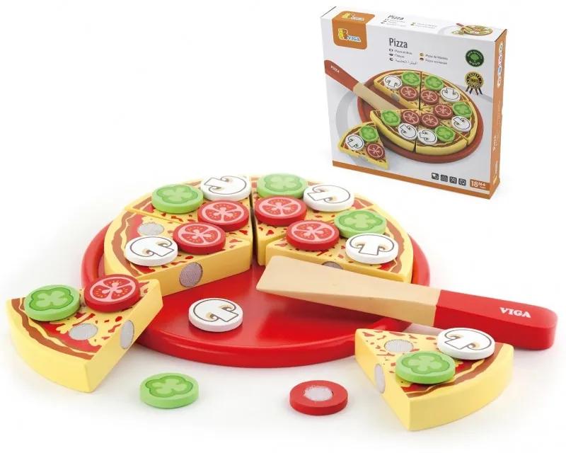 58500 Drevená pizza na krájanie s príslušenstvom - Viga Toys