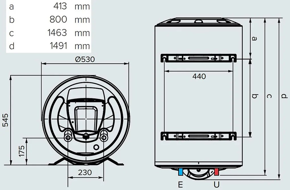 ARISTON ARI 200 VERT 530 THER MO Elektrický zásobníkový ohrievač vody, 2,2kW, 200l 3000375