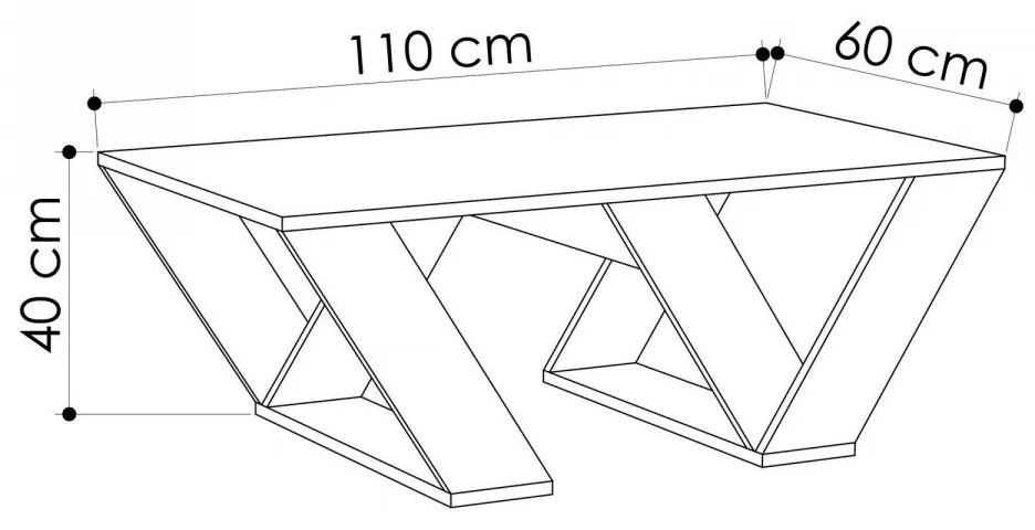 Konferenčný stolík Pipra 110 cm biely