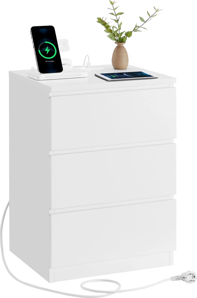 XXXLutz NOČNÝ STOLÍK, biela, 40/59/35 cm Boxxx - Online Only spálne - 002543049101