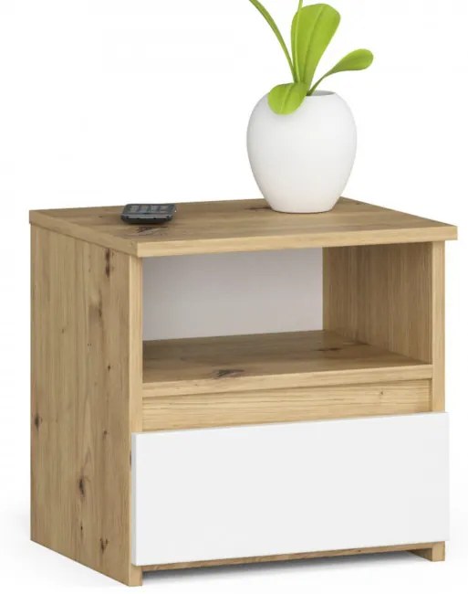 Nočný stolík CL1 dub artisan / biely