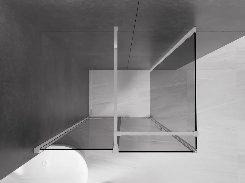 Mexen Velar, sprchový kút s posuvnými dverami 100 x 80 cm, 8mm šedé sklo, chrómová, 871-100-080-41-01