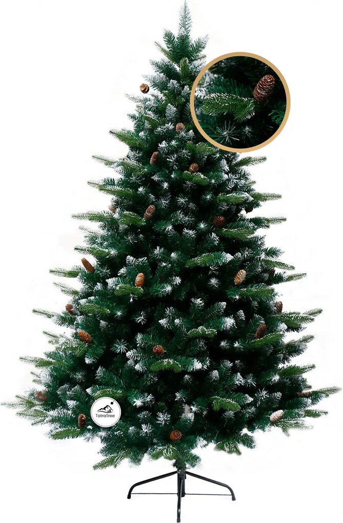 Umelý vianočný stromček 3D borovica strieborná 180 cm