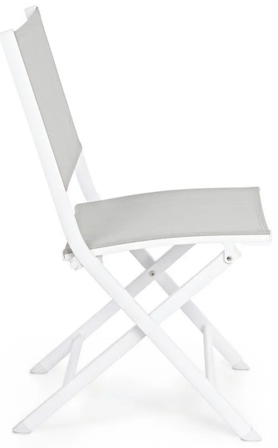 Biela kovová záhradná stolička Elin – Bizzotto