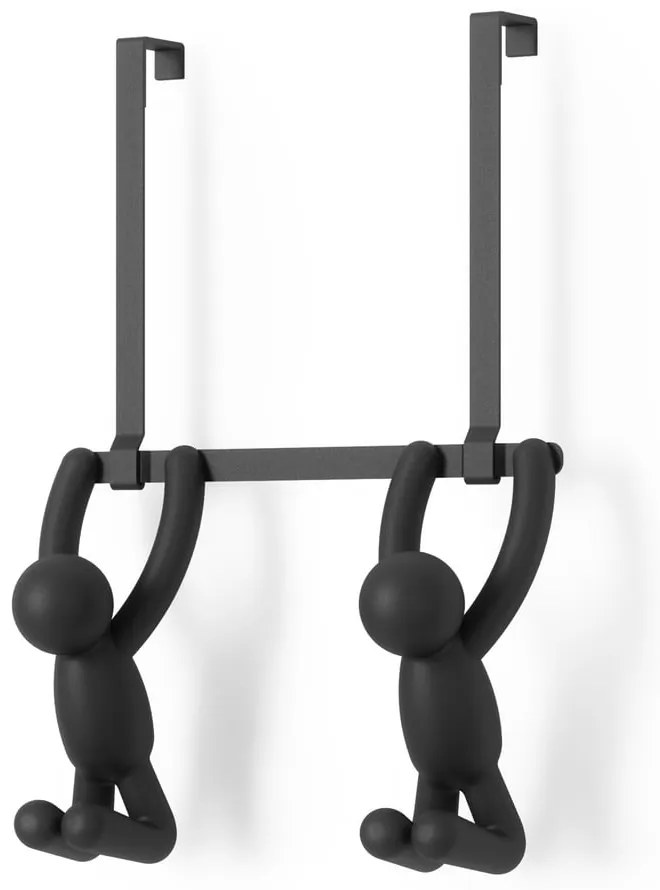 Čierny plastový vešiak na dvere 22 cm Buddy - Umbra