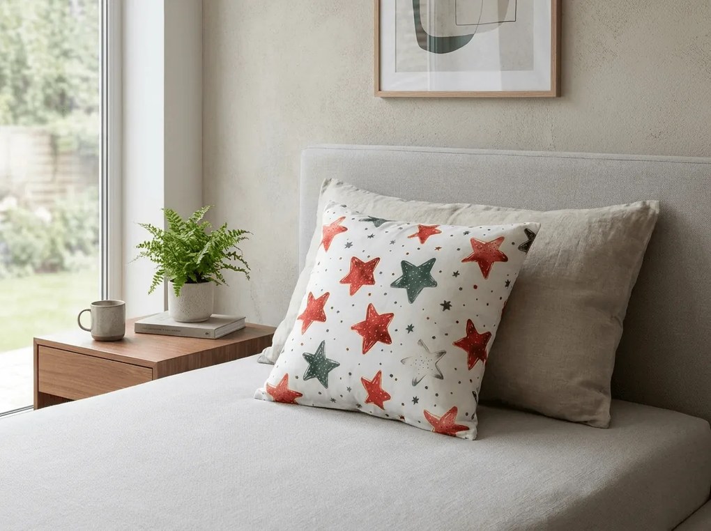 Obliečka na vankúš z mikrovlákna COLORFUL STARS 45x45 cm, farebná