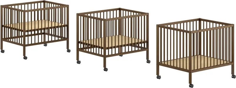 Hnedá detská ohrádka z bukového dreva 95x75 cm Dino – Vipack