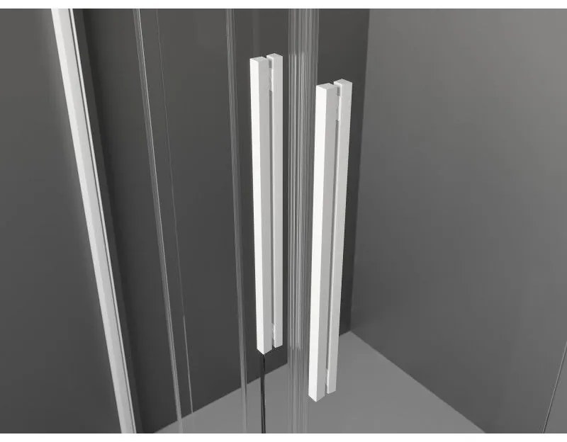 Mexen Velar L Duo, sprchový kút s posuvnými dverami 100 x 90 cm, 8mm číre sklo, biela matná, 871-100-090-02-03-20