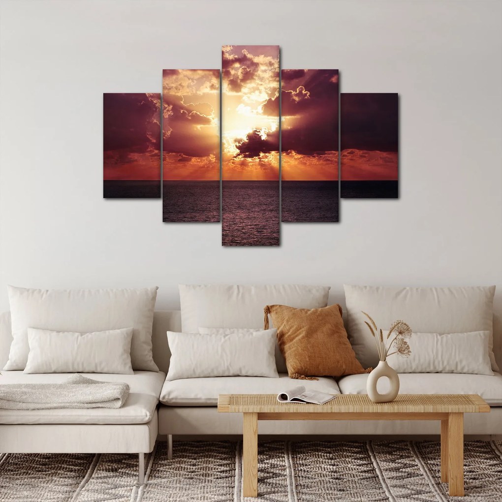 Obraz slnko za mrakmi (150x105 cm)
