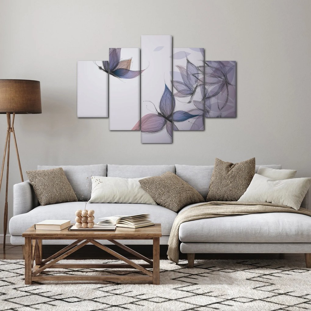 Obraz - Kreslené motýle (150x105 cm)