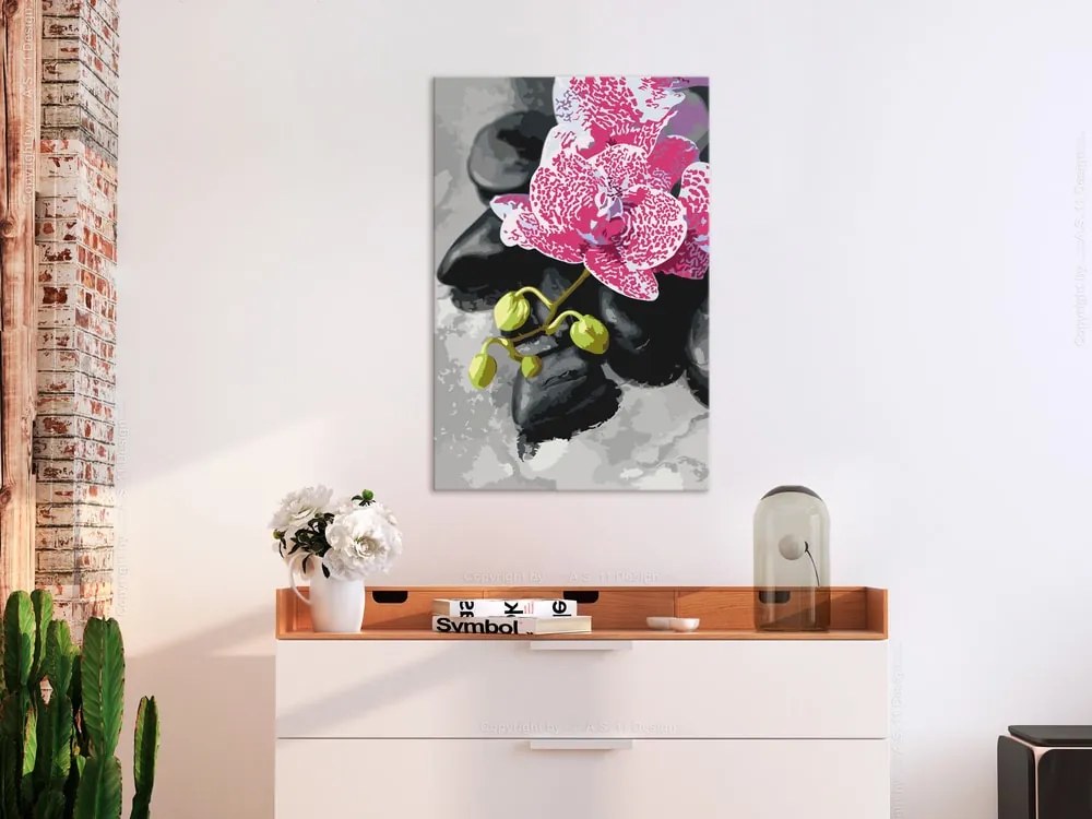Maľovanie podľa čísiel orchidea v ružovom - Pink Orchid