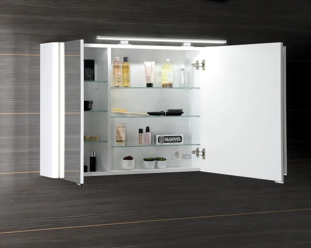 Sapho Sapho, LUCIE galérka s LED osvetlením, 126x70x17cm, biela, LU125-0030