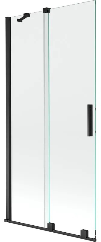 Mexen Velar vaňová zástena dvojkrídlová Posuvný 95 x 150 cm, Priehľadné, Čierny - 896-095-000-01-70
