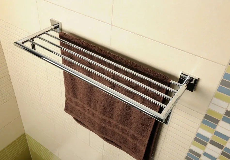 Sapho X-SQUARE polička na uteráky s hrazdou 650x110x215mm, chróm XQ601