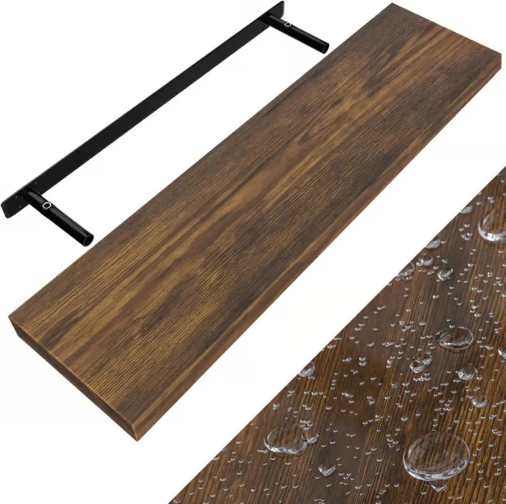 Nástenná polica FIGO + konzola, 90cm, tmavý dub Casaria